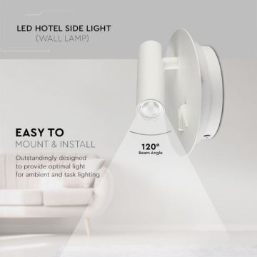 LED-Wandbeleuchtung LED/3W/230V + LED/6W/230V 3000K weiß
