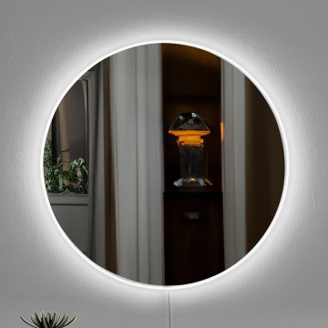 LED-Wandspiegel mit Hintergrundbeleuchtung ROUND d 40 cm weiß