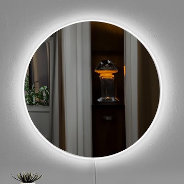 LED-Wandspiegel mit Hintergrundbeleuchtung ROUND d 60 cm weiß