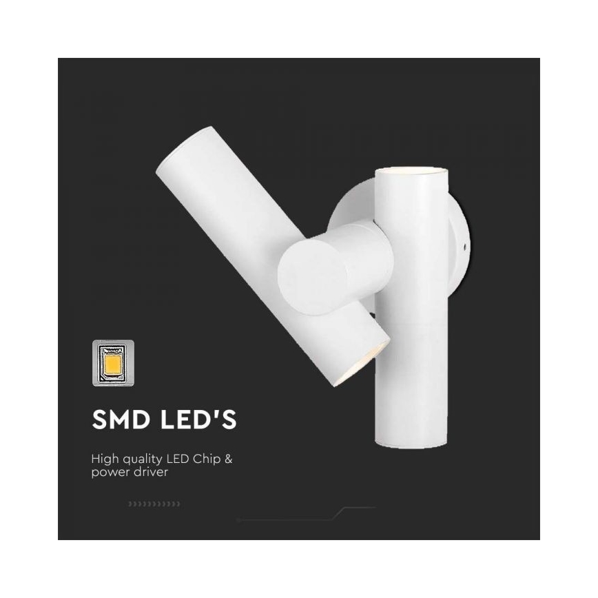 Flexibler LED-Wandstrahler für den Außenbereich 2xLED/3W/230V 3000K IP44 weiß