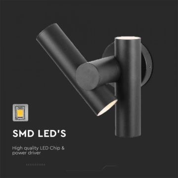 Flexibler LED-Wandstrahler für den Außenbereich 2xLED/3W/230V 4000K IP44 schwarz