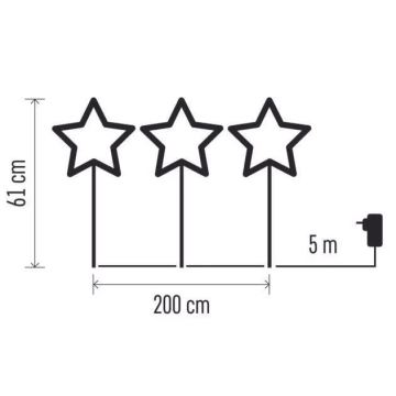 LED Weihnachtsdekoration für Außen 402xLED/3,6W/4,5/230V IP44 warm-weiβ