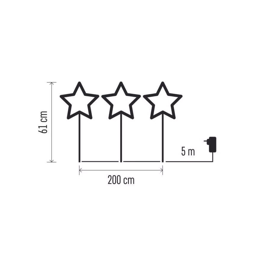 LED Weihnachtsdekoration für Außen 402xLED/3,6W/4,5/230V IP44 warm-weiβ