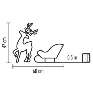 LED Weihnachtsdekoration LED/3xAA warmweiß