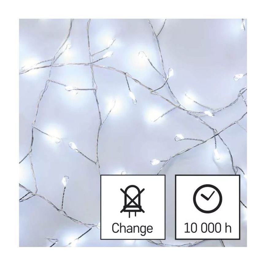 LED Weihnachtskette 100xLED/3xAA 2,7 m kaltweiß