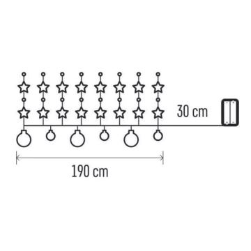 LED Weihnachtskette 20xLED/2xAA 2,2 m warmweiß