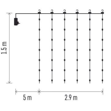 LED Weihnachtskette für Außen 300xLED/8 funkcí 7,9 m IP44 warmweiß