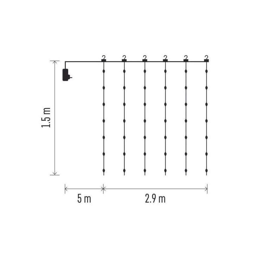 LED Weihnachtskette für Außen 300xLED/8 funkcí 7,9 m IP44 warmweiß