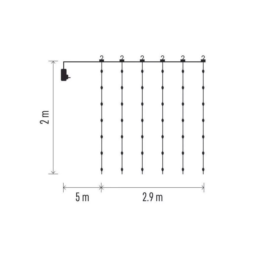 LED Weihnachtskette für Außen 400xLED/8 funkcí 7,9 m IP44 warmweiß