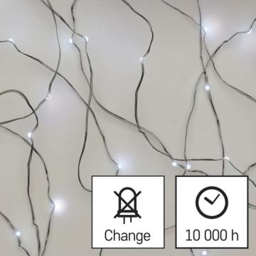 LED-Weihnachtskette für den Außenbereich 100xLED/15m IP44 kaltweiß