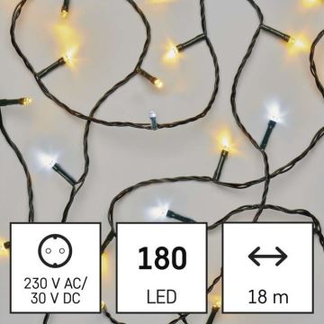 LED-Weihnachtskette für den Außenbereich 180xLED/23m IP44 warm/kalt weiß