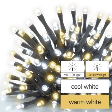 LED-Weihnachtskette für den Außenbereich 180xLED/23m IP44 warm/kalt weiß