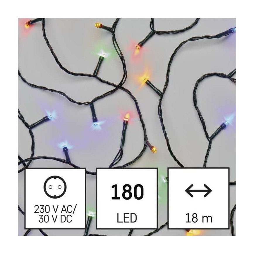 LED-Weihnachtskette für den Außenbereich 180xLED/8 Modi 23m IP44 multicolor