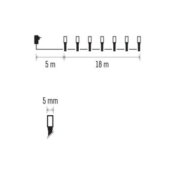 LED-Weihnachtskette für den Außenbereich 180xLED/8 Modi 23m IP44 multicolor