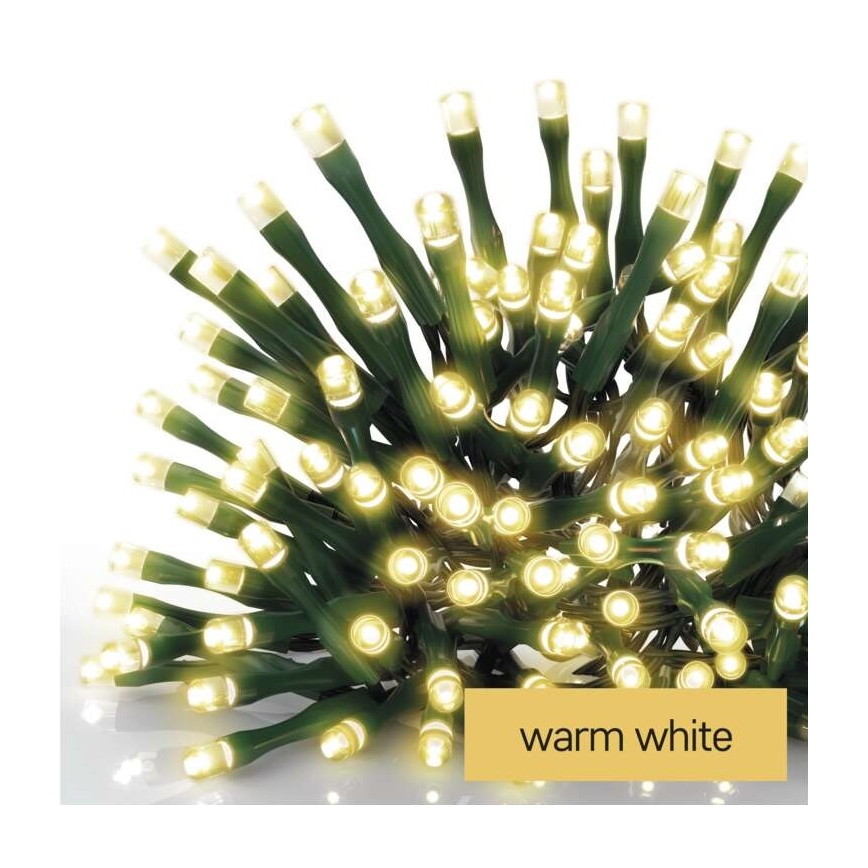 LED-Weihnachtskette für den Außenbereich 180xLED/8 Modi 23m IP44 warmweiß