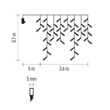 LED-Weihnachtskette für den Außenbereich 200xLED/8 Modi 8,6m IP44 kaltweiß