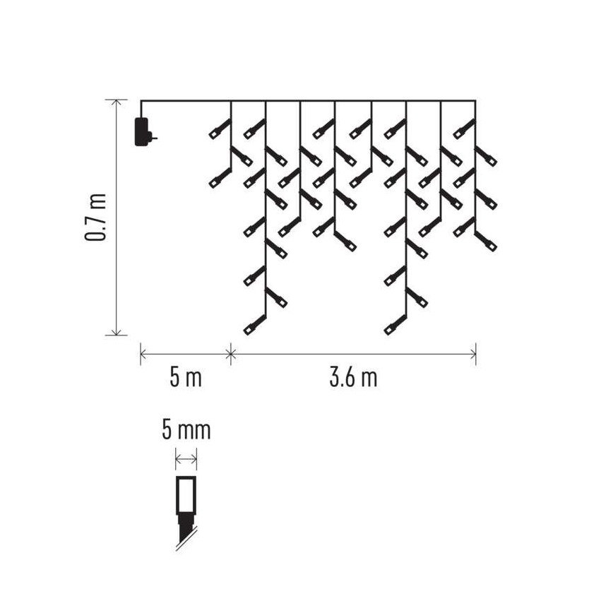 LED-Weihnachtskette für den Außenbereich 200xLED/8 Modi 8,6m IP44 kaltweiß