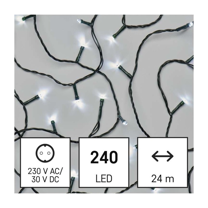 LED-Weihnachtskette für den Außenbereich 240xLED/8 Modi 29m IP44 kaltweiß