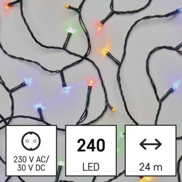 LED-Weihnachtskette für den Außenbereich 240xLED/8 Modi 29m IP44 multicolor