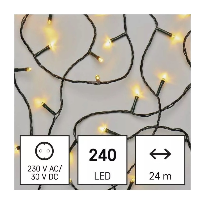 LED-Weihnachtskette für den Außenbereich 240xLED/8 Modi 29m IP44 warmweiß