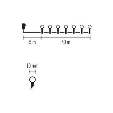 LED-Weihnachtskette für den Außenbereich 300xLED/35m IP44 warmweiß