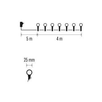 LED-Weihnachtskette für den Außenbereich 40xLED/9m IP44 blau