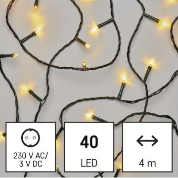 LED-Weihnachtskette für den Außenbereich 40xLED/9m IP44 warmweiß