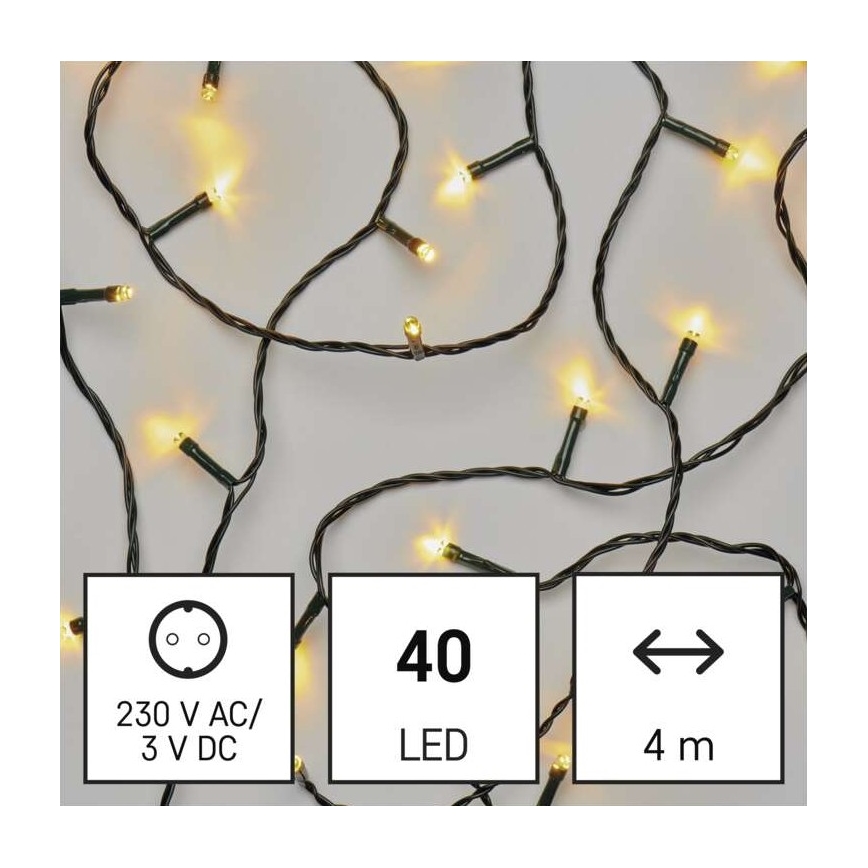 LED-Weihnachtskette für den Außenbereich 40xLED/9m IP44 warmweiß