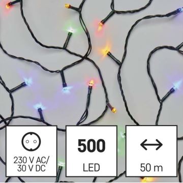 LED-Weihnachtskette für den Außenbereich 500xLED/55m IP44 multicolor