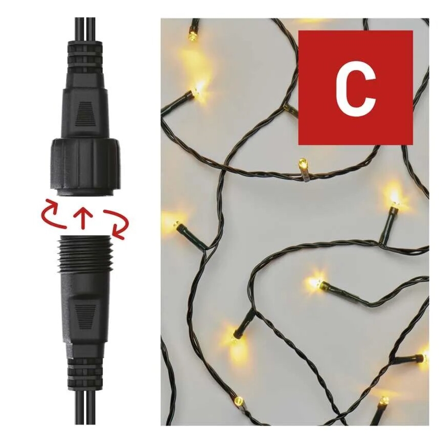 LED-Weihnachtskette für den Außenbereich 50xLED/5m IP44 warmweiβ