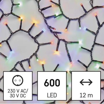 LED-Weihnachtskette für den Außenbereich 600xLED/17m IP44 multicolor