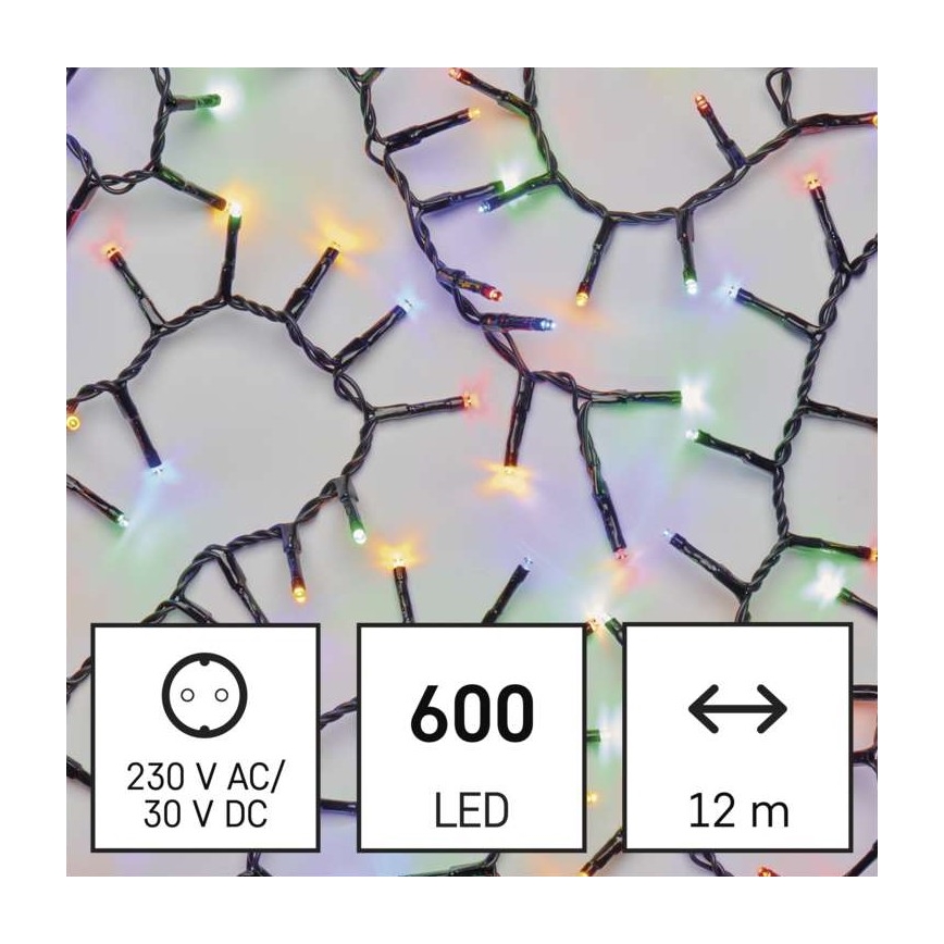 LED-Weihnachtskette für den Außenbereich 600xLED/17m IP44 multicolor