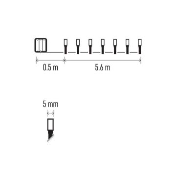 LED-Weihnachtskette für den Außenbereich 80xLED/6,1m IP44 warmweiß