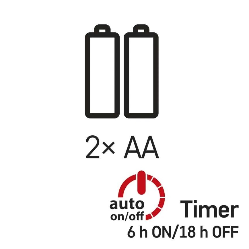 LED-Weihnachtslichterkette 20xLED/2xAA 2,4m kaltweiß