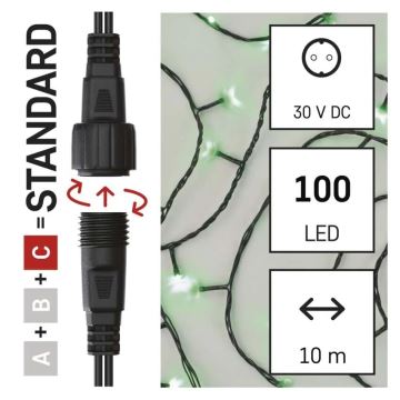 LED-Weihnachtslichterkette für den Außenbereich 100xLED/10m IP44 grün