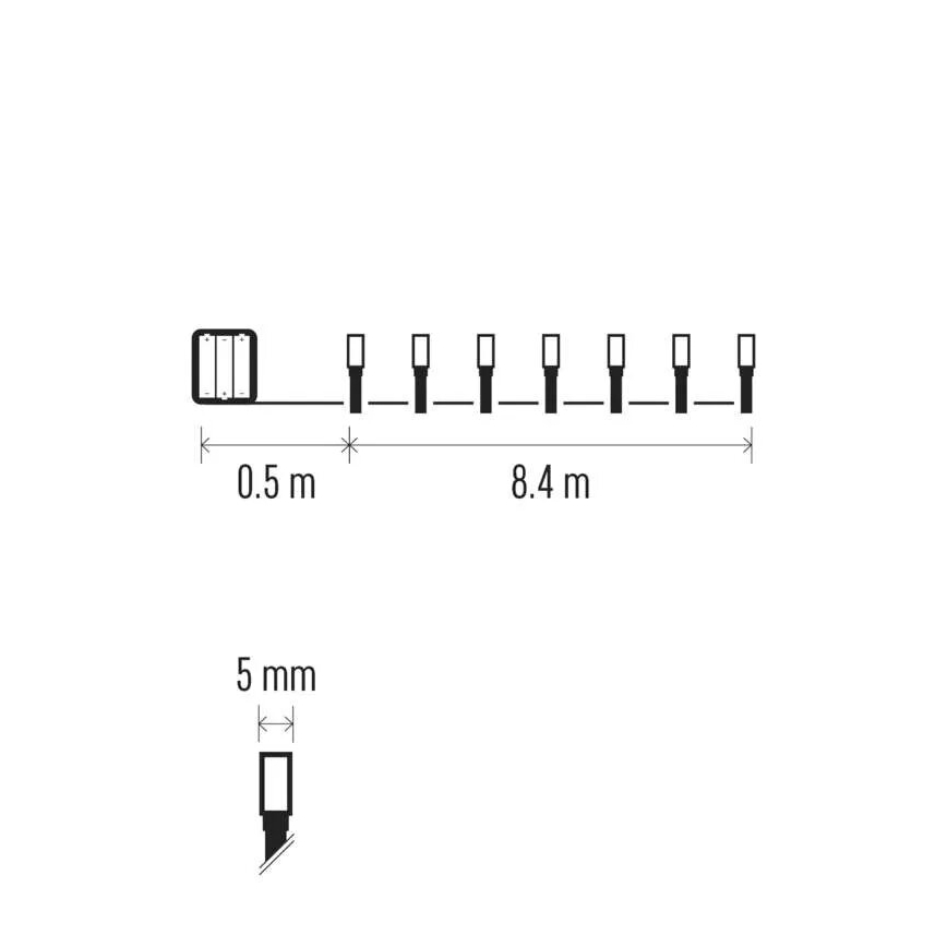 LED-Weihnachtslichterkette für den Außenbereich 120xLED/3xAA 8,9m IP44 kaltweiß