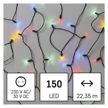 LED-Weihnachtslichterkette für den Außenbereich 150xLED/27,35m IP44 mehrfarbig