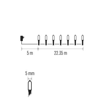 LED-Weihnachtslichterkette für den Außenbereich 150xLED/27,35m IP44 mehrfarbig