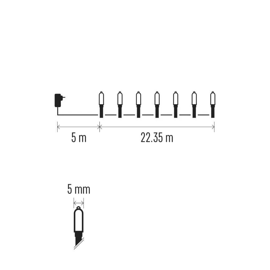 LED-Weihnachtslichterkette für den Außenbereich 150xLED/27,35m IP44 mehrfarbig