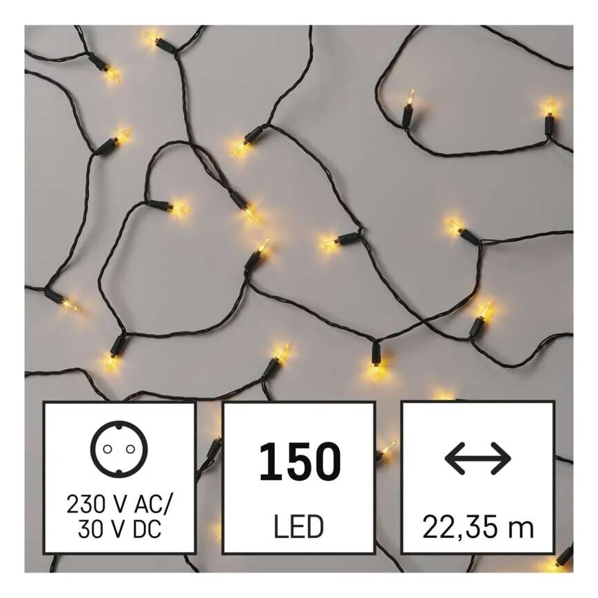 LED-Weihnachtslichterkette für den Außenbereich 150xLED/27,35m IP44 vintage