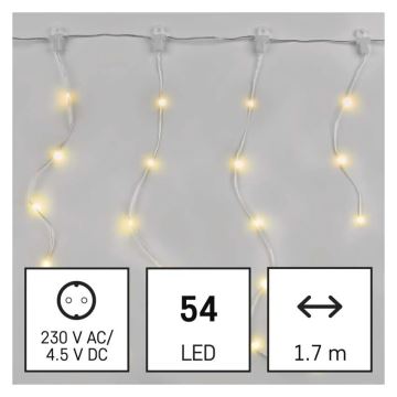 LED-Weihnachtslichterkette für den Außenbereich 54xLED/8 Funktionen 6,7x0,7m IP44 warmweiβ