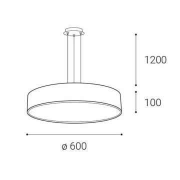 LED2 - Dimmbare LED-Hängeleuchte an einer Schnur MONO LED/60W/230V 3000K/4000K weiß