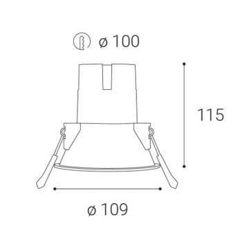 LED2 - LED-Einbauleuchte für Badezimmer ZERO LED/10W/230V 3000K CRI 95 IP43 schwarz d 10,9 cm