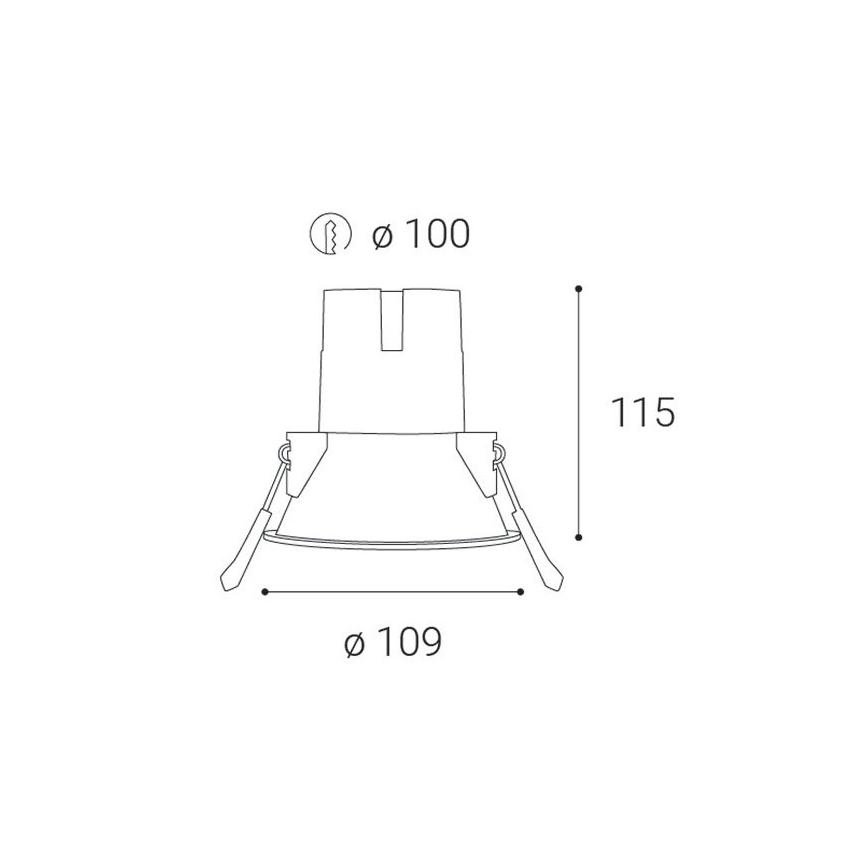 LED2 - LED-Einbauleuchte für Badezimmer ZERO LED/10W/230V 3000K CRI 95 IP43 schwarz d 10,9 cm