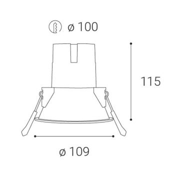 LED2 - LED-Einbauleuchte für Badezimmer ZERO LED/10W/230V 4000K CRI 95 IP43 schwarz d 10,9 cm