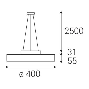 LED2 - LED-Hängeleuchte an Schnur ROTO LED/48W/230V 2700K/3300K/4000K IP40 schwarz d 40 cm