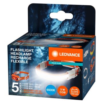 Ledvance - Aufladbare LED-Stirnlampe FLASHLIGHT LED/3W/5V 1000mAh