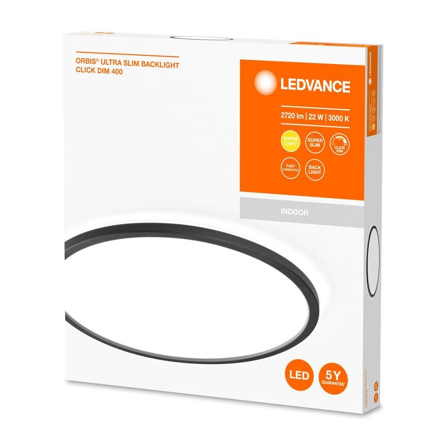 Ledvance – Dimmbare LED-Deckenleuchte ORBIS LED/22W/230V schwarz