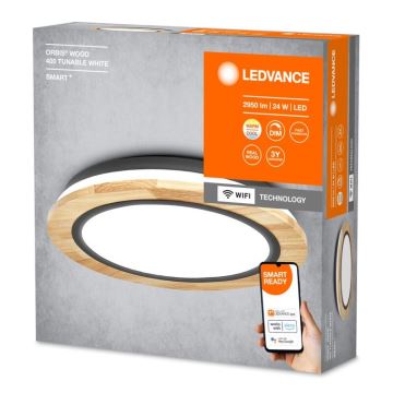 Ledvance - Dimmbare LED-Deckenleuchte SMART+ ORBIS WOOD LED/24W/230V 2700-6500K Eiche Wi-Fi