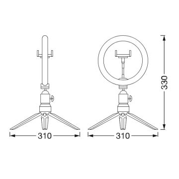 Ledvance - Dimmbare LED-Tischleuchte mit Gestell und Halterung für Vlogging LED/5,5W/USB 3000/4000/6500K